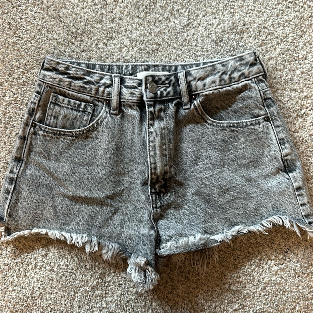 26 Pacsun High Rise Festival Jean shorts grey washed